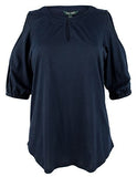 Ralph Lauren Women's Plus Size Cold-Shoulder Keyhole Top-I-3X