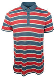 Michael Kors Men's Striped Short Sleeve Pima Cotton Polo (X Large, Nantucket