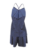 RALPH LAUREN Lauren Women's Stripe Satin Camisole Sleepwear (XL, Navy/White)