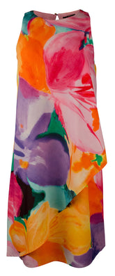Lauren Ralph Lauren Women's Petite Floral Print Crepe Shift Dress