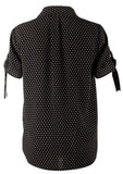 Michael Kors Women's Polka Dot Grommet and Tie Sleeve Top