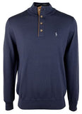 Ralph Lauren Men's Buttoned Mock Sweatshirt-N-Large
