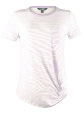 Lauren Ralph Lauren Womens Daharlyn Striped Side Tie T-Shirt White L