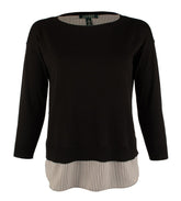 LAUREN RALPH LAUREN Petite Women's Contrast Layered Crewneck Sweater