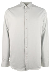 Michael Kors Men's Stretch Gingham Slim Fit Long Sleeve Shirt HGry Small