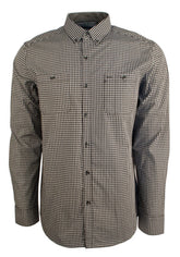 Kenneth Cole Men's Button Down Checkered Oxford Shirt BW Large