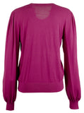 Lauren Ralph Lauren Women's V-Neck Pullover Sweater Top Fuchsia Large