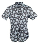 Michael Kors Men's Slim Fit Button Front Short Sleeve Shirt M S