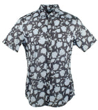 Michael Kors Men's Slim Fit Button Front Short Sleeve Shirt M S