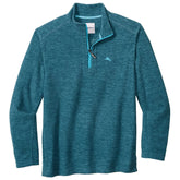 Tommy Bahama Erkek Büyük ve Uzun Boy Cloud Peak Yarım Fermuarlı Polar Kazak At Sea 3XLT