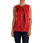 Michael Kors Women's Sleeveless Jacquard Pleated Textured Top