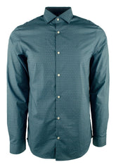 Michael Kors Men's Long Sleeve Dot Print Slim Fit Shirt K XL