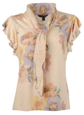Lauren Ralph Lauren Plus Women's Floral Tie Neck Blouse Top