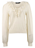 Lauren Ralph Lauren Women's V-Neck Pullover Sweater Winter Cream Large
