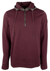 Michael Kors Men's Hooded Quarter Zip Pullover Sweatshirt - Large - Harvest Orange