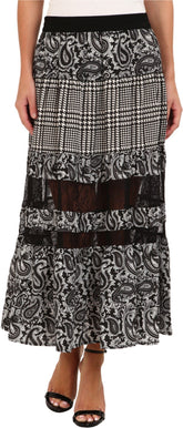 Michael Kors Women's Pieced Print Maxi Skirt X Small