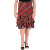 Lauren Ralph Lauren Women's Patterned Ruffled Georgette Skirt Large