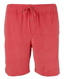 Men's Terry Drawstring Shorts-Red-L