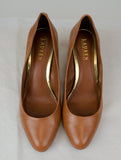Customer Return Ralph Lauren Women's Harper Classic Pumps Leather Dress Shoes-Brown-9.5B