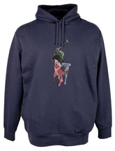 POLO RALPH LAUREN Men's Big & Tall The RL Fleece Big Patchwork Pony Hoodie X-Large Tall XLT Navy
