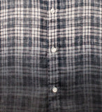 Customer Return Michael Kors Men's Slim Fit Dip-Dyed Gingham Long Sleeve Shirt Large