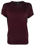 Lauren Ralph Lauren Women's Petite Cutout Button Shoulder Jersey Top