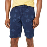 Tommy Bahama Maraggio Ripstop Men's Flat Front Shorts, Maritime Blue Floral (32)
