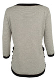 Lauren Ralph Lauren Women's Petite Ruffled Striped Sweater