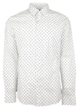 Michael Kors Men's Paisley Print Slim Fit Long Sleeve Shirt RBL X-Large