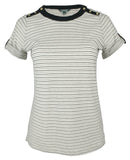 Lauren Ralph Lauren Women's Button Shoulder Cotton Blend Top-T-1X