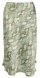 Ralph Lauren Women's Satin Snakeskin Print A-line Skirt 6 Turquoise Multi