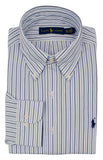 Ralph Lauren Men's Regular Fit Striped Long Sleeve Dress Shirt-BW-15.5-34/35 Blue/White