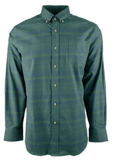 Men's Mainmast Plaid Stretch Button Down Shirt Frst Small Forest