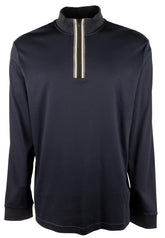 Hugo Boss Men's Tenore Jersey Quarter Zip Long Sleeve Pullover 2XL Dark Blue