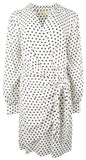 Michael Kors Women's Plus Size Woven Long Sleeve Faux Wrap Dress White 1X
