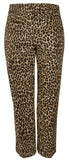 Michael Kors Women's Cheetah Print Stretch Twill Slim Leg Pants