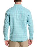 Tommy Bahama Mens Barbados Breeze Playa Plaid Linen-Blend Shirt, L, Blue