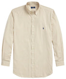 Polo Ralph Lauren Mens Big & Tall Solid Poplin Sport Shirt (3XB, CheckrdKhaki)