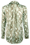 Ralph Lauren Lauren Women's Plus Size Snakeskin Print Long Sleeve Blouse Shirt 2X