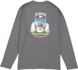 Tommy Bahama Men's Icing The Kicker Long Sleeve Pocket Tee Shirt (Coal Heather,