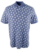 Men's Floral Hibiscus Print Classic Fit Polo Shirt X-Large