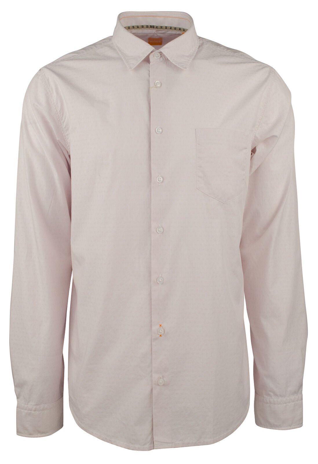 Hugo Boss Men's Orange Label EnameE Slim Fit Striped Shirt XL Pink White