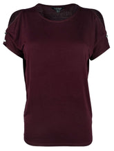 Lauren Ralph Lauren Women's Petite Cutout Button Shoulder Jersey Top
