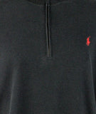 POLO RALPH LAUREN Men's Big & Tall Mesh Knit Cotton Quarter Zip Sweater Blck 3XB Black