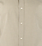 Michael Kors Men's Cotton Plaid Classic Fit Long Sleeve Shirt SOlv Large