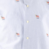 Polo Ralph Lauren Men's Big Tall Classic Fit Flag Oxford Camp Shirt Blu 4XLT