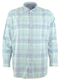 Tommy Bahama Men's Big & Tall Coastline Corduroy Tranquil Check Shirt Cabo Teal 2XB