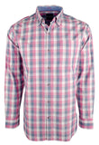 Tommy Bahama Men's Stretch Long Sleeve Button Up Shirt Fuchsia Red Small