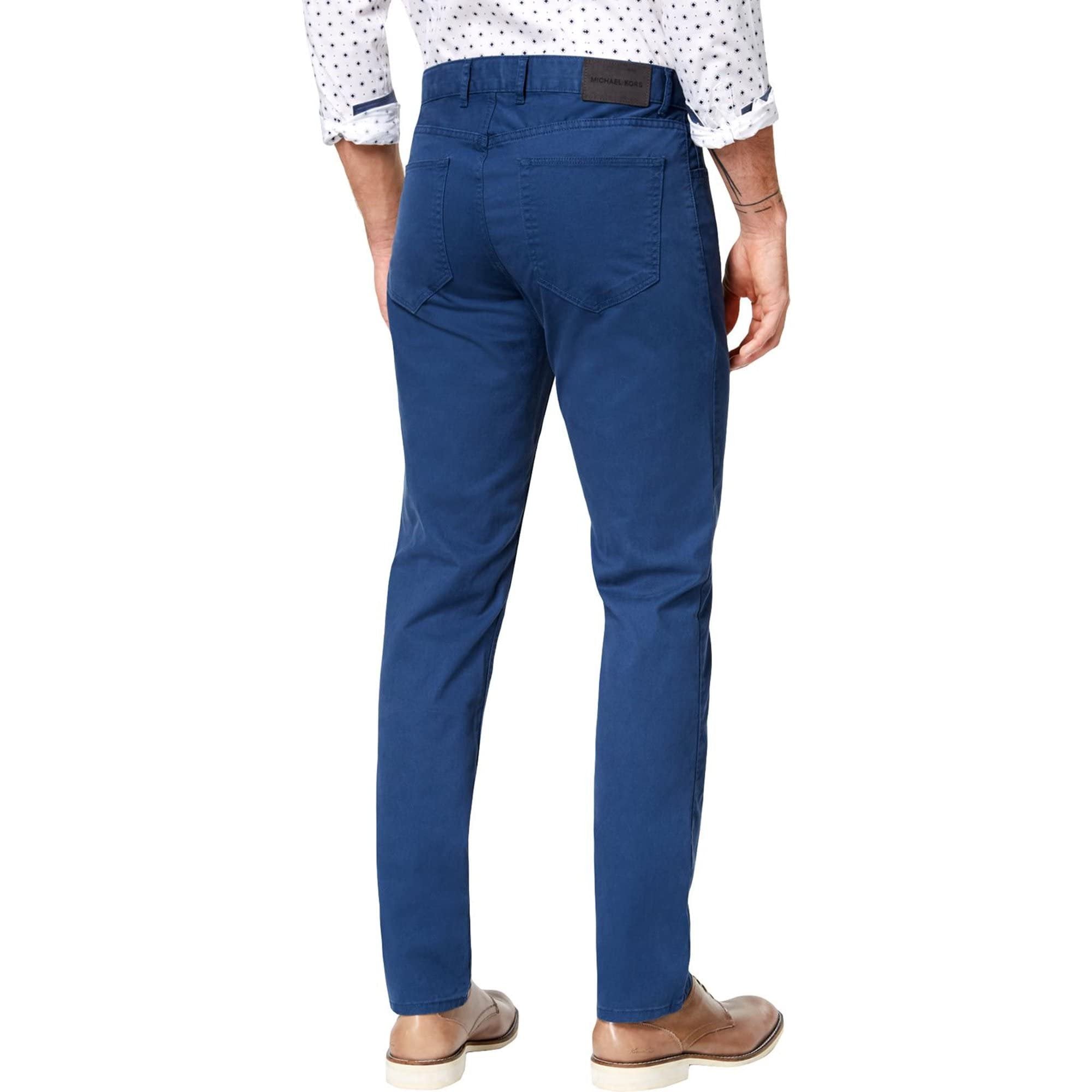 Michael Kors Mens Pants 38X32 Parker Slim Fit Chino Stretch Blue 38 Michael Kors Mens Pants 38X32 Parker Slim Fit Chino Stretch Blue 38