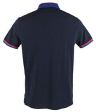Men's Slim Fit Mesh Polo Shirt-BLU-Large